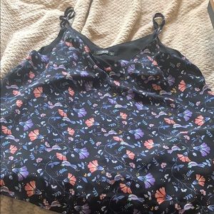 Black floral tank top